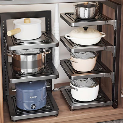 Kitchen Cabinet Pots And Pans Heavy Duty Multi-layer Adjustable Storage Rack