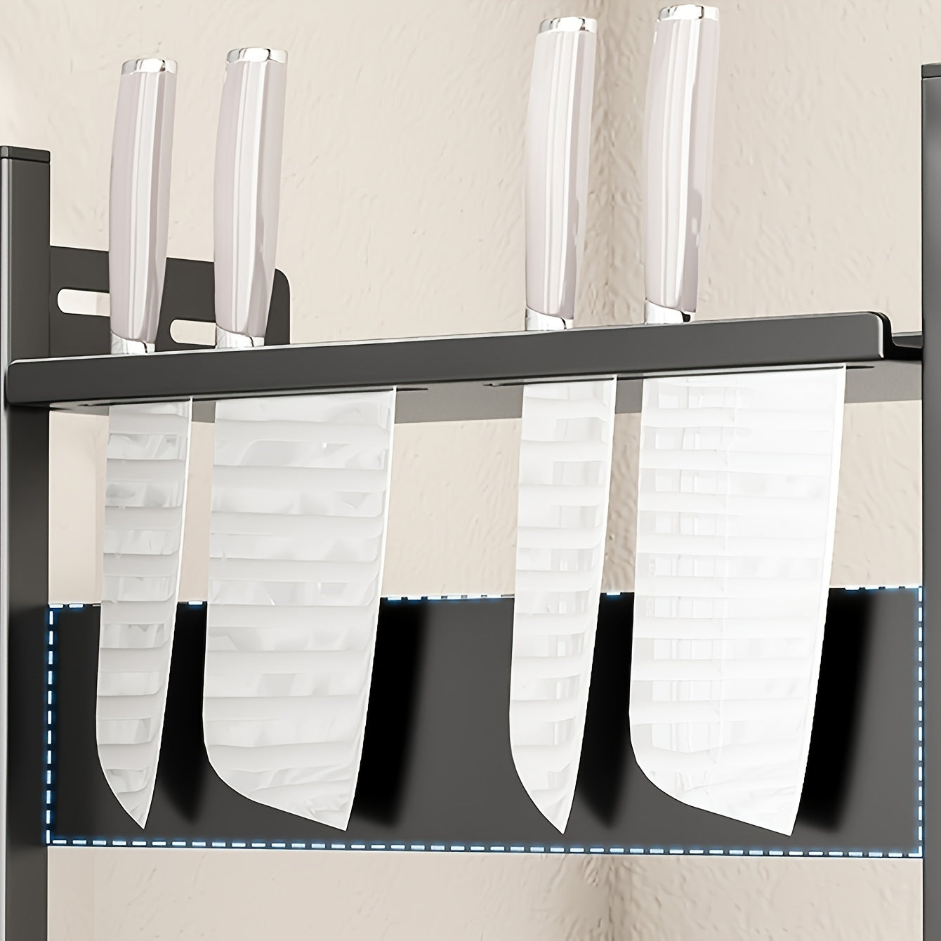 Countertop Kitchen Storage Rack, Spice Rack, Knife Holder, Multi-functional Seasoning Multi-layer Shelf.